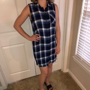 BLL New York plaid button up dress